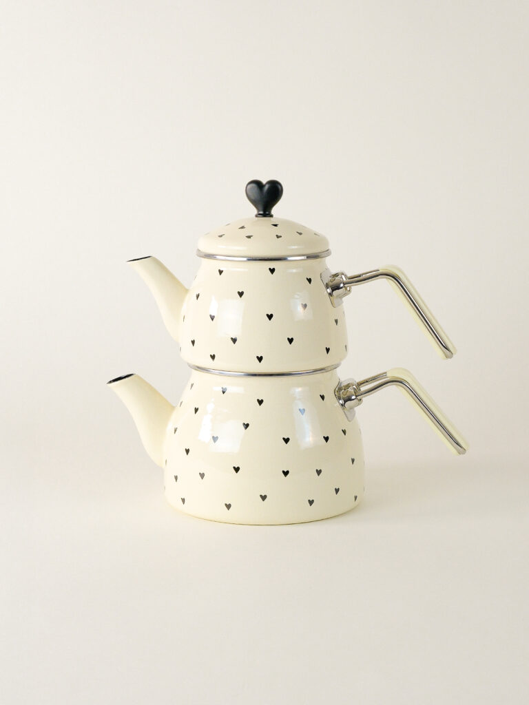 Black Cupid Emaye Çaydanlık