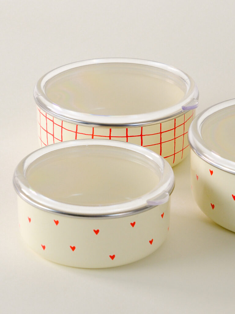 Cupid Emaye Üçlü Saklama Kabı Seti