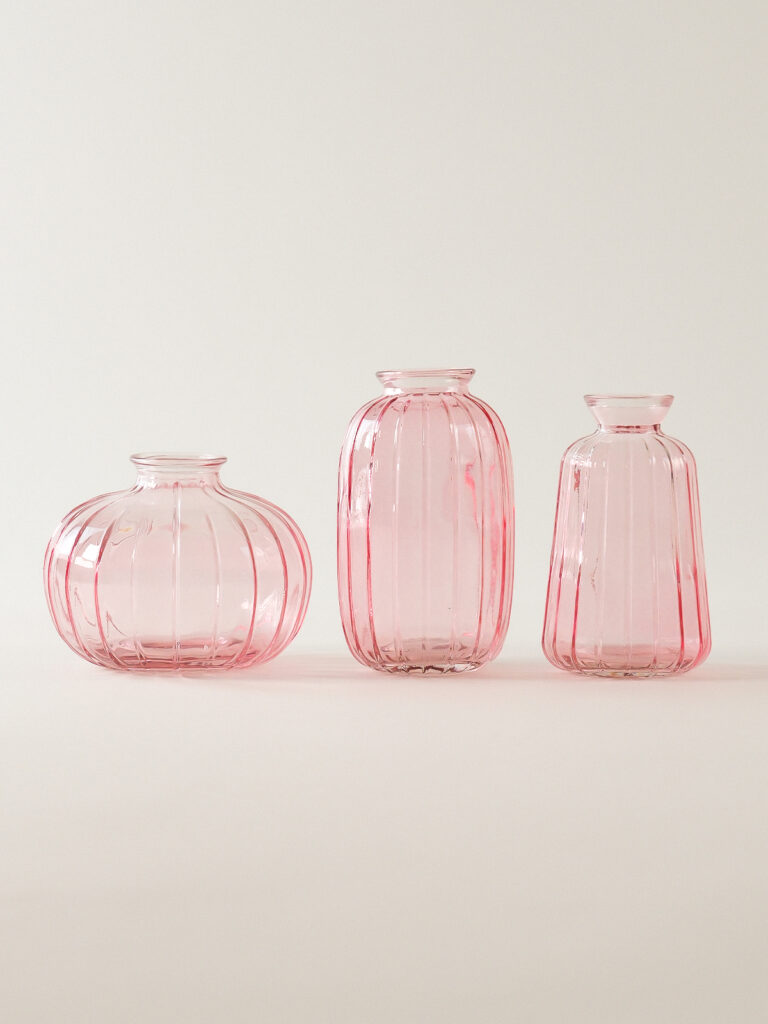 Belle 3’lü Pembe Cam Vazo