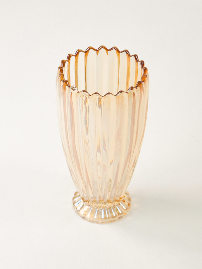 Lysa Sarı Cam Vazo (28 x 13 cm)