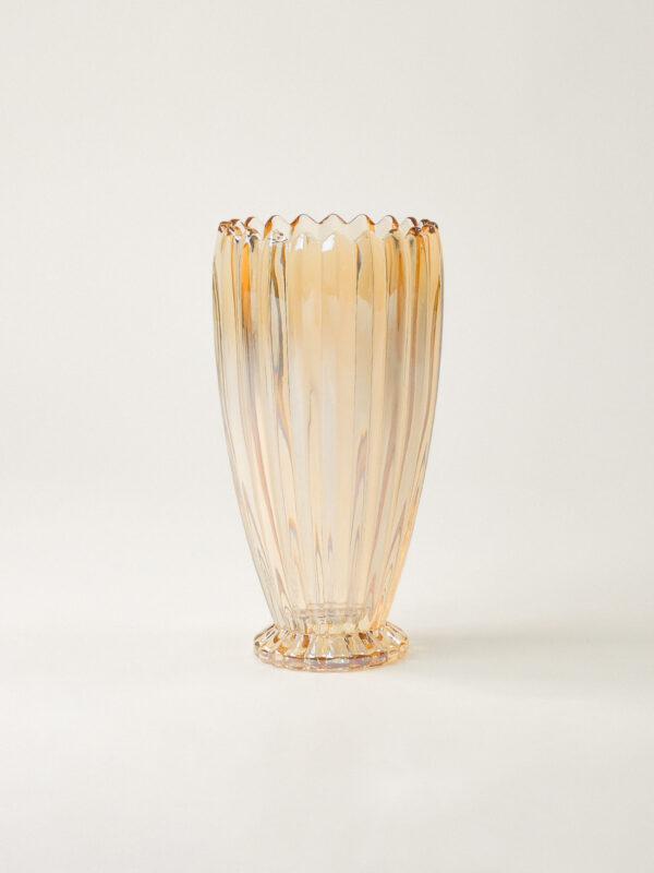 Lysa Sarı Cam Vazo (28 x 13 cm)