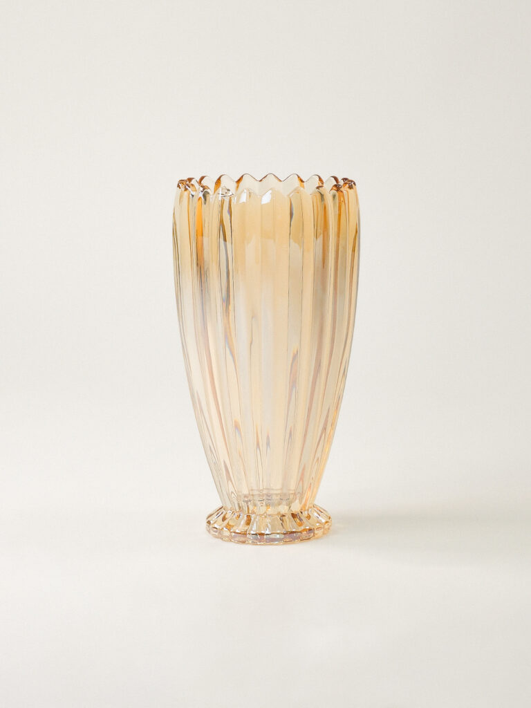 Lysa Sarı Cam Vazo (28 x 13 cm)