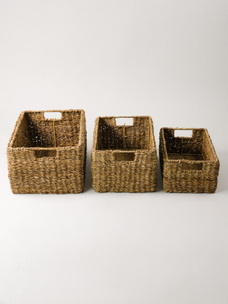 Herme Hasır Üçlü Sepet (44 cm)