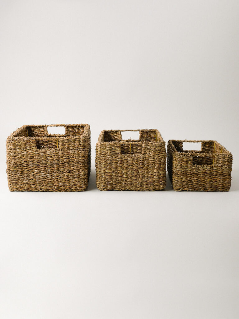 Herme Hasır Üçlü Sepet (44 cm)