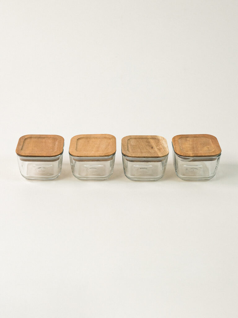 Cosy Akasya Vakumlu Kapaklı Cam Kase Seti – 4 Parça