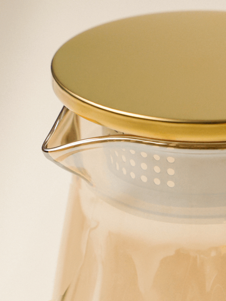 Sunset Borosilikat Cam Gold Kapaklı Sürahi (1900 ML)