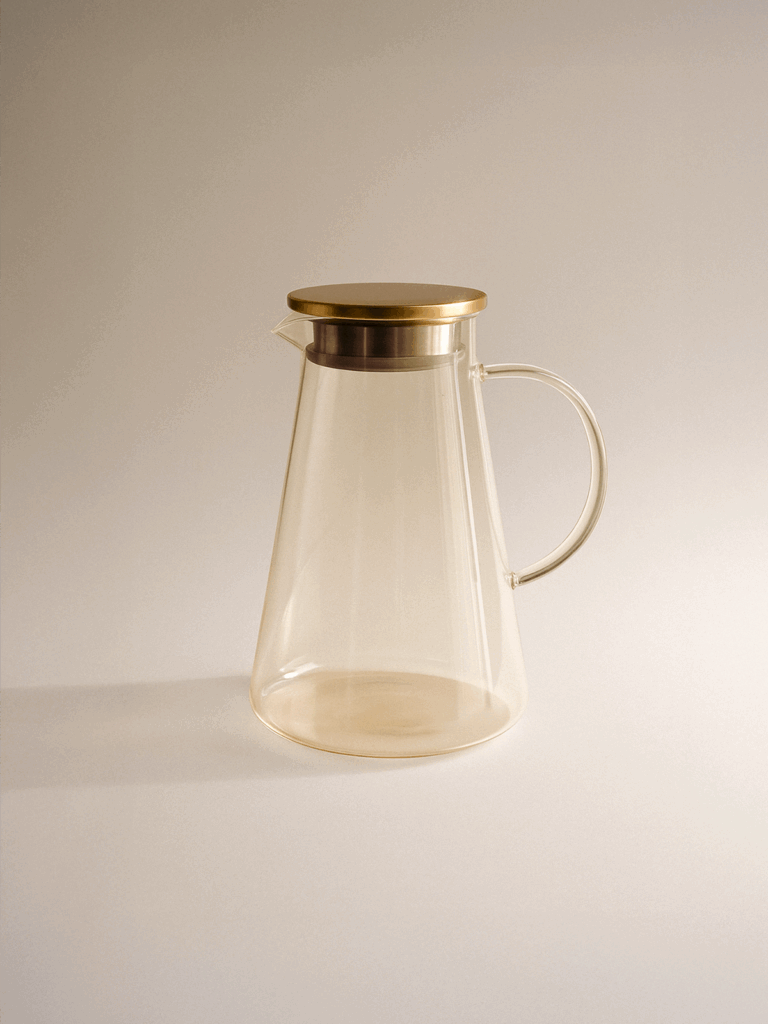 Sunset Borosilikat Cam Gold Kapaklı Sürahi (1900 ML)