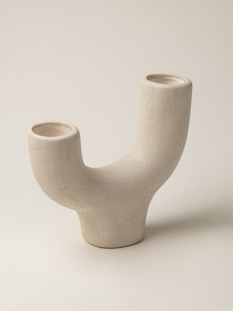 Bloom Dokulu Seramik Vazo (24 x 21 cm)