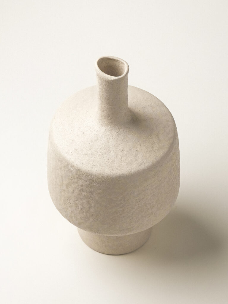 Numa Dokulu Seramik Vazo (19 x 35 cm)