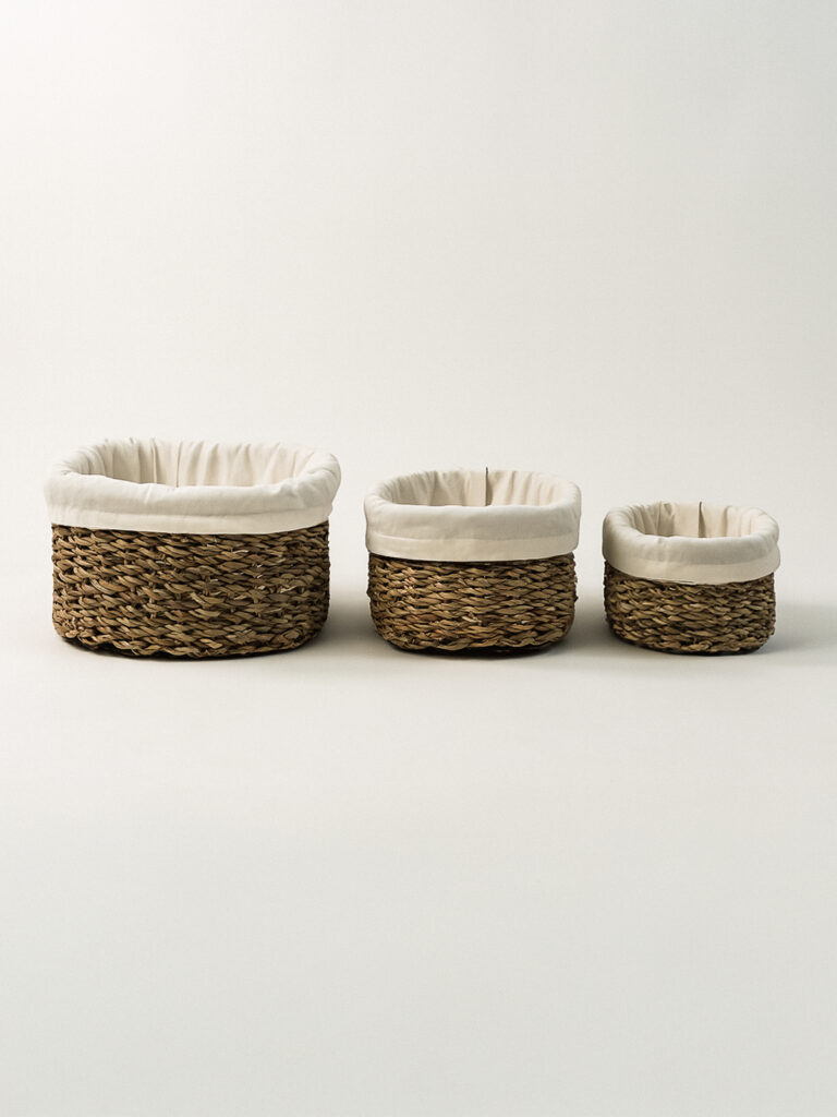 Herme Hasır Oval 3’lü Sepet