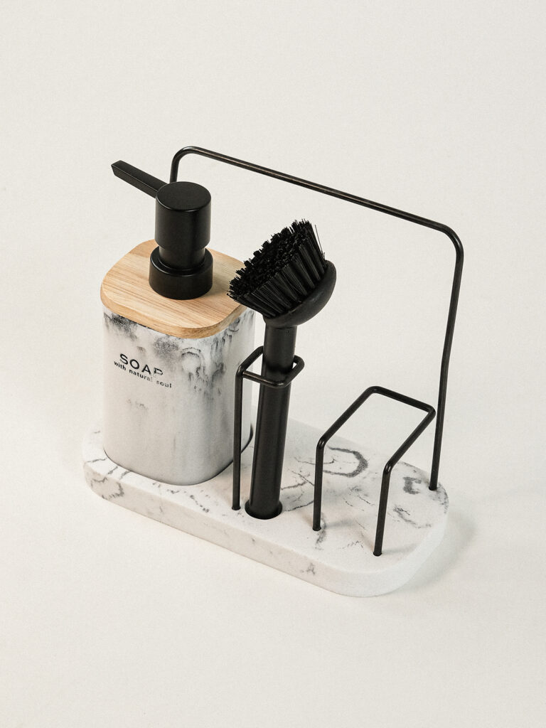 Cleen 3’lü Beyaz Polyresin Sabunluk Seti (9 x 19)