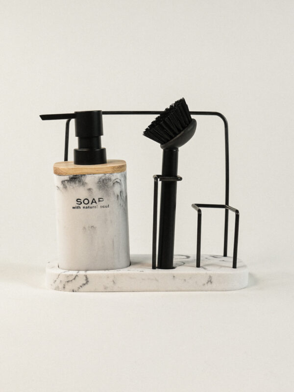 Cleen 3’lü Siyah Polyresin Sabunluk Seti (9 x 19 cm)