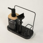 Cleen 3’lü Siyah Polyresin Sabunluk Seti (9 x 19 cm)