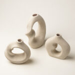 Luvo 3’lü Dokulu Seramik Vazo