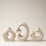 Luvo 3’lü Dokulu Seramik Vazo