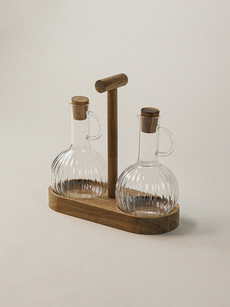 Carle Cam Akasya Yağdanlık Seti (300 ml)