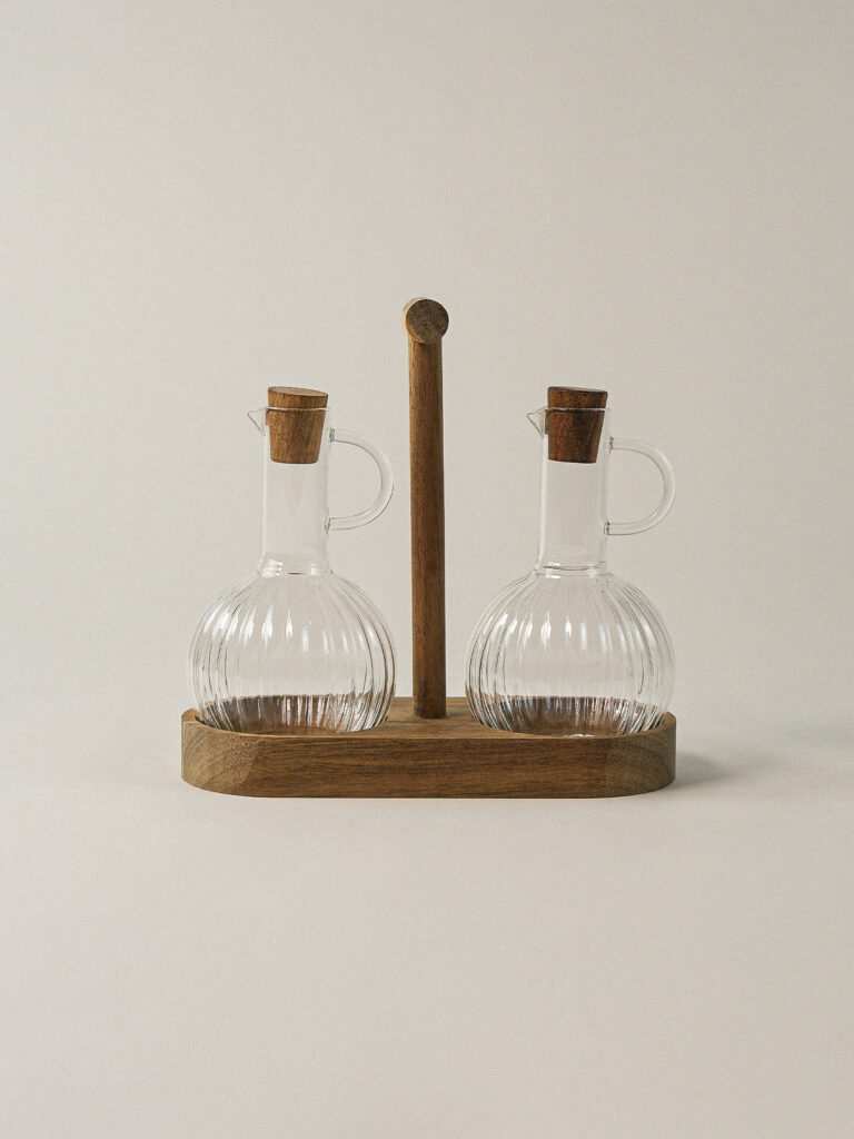 Carle Cam Akasya Yağdanlık Seti (300 ml)