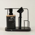 Cleen 3’lü Siyah Polyresin Sabunluk Seti (9 x 19 cm)