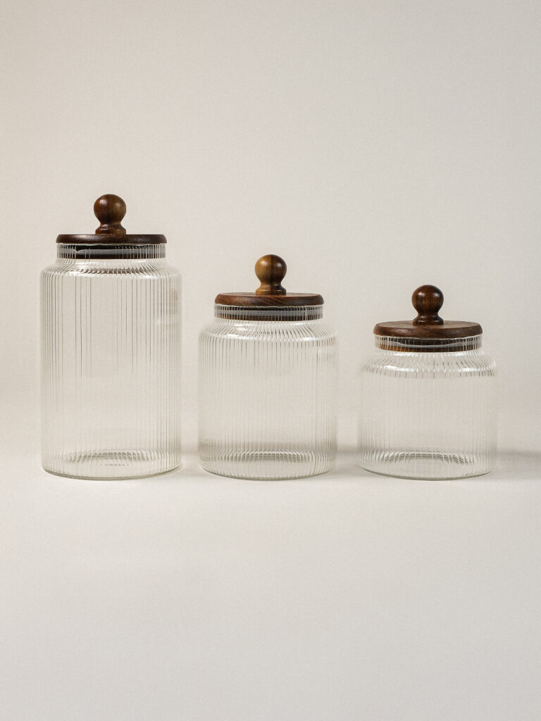 Senna 3’lü Akasya Kapaklı Cam Kavanoz