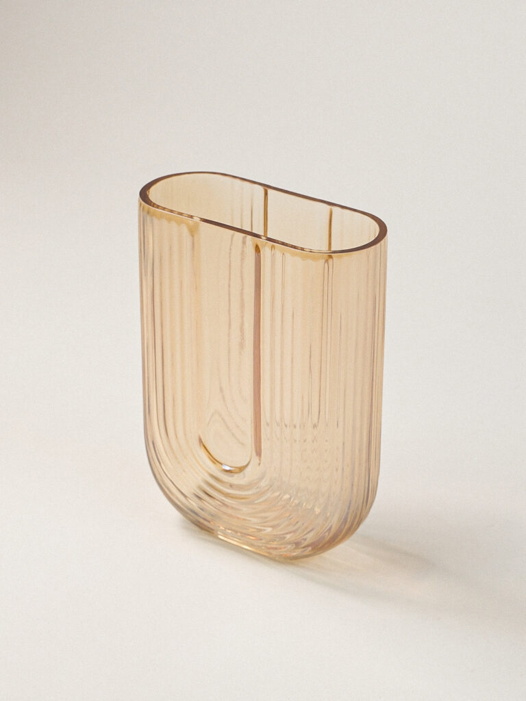 Pravia Sarı Cam Vazo (13 x 18 cm)