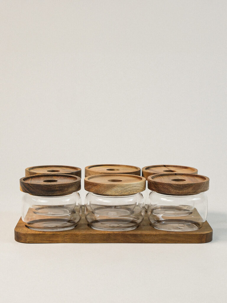 Avena Akasya Standlı Kapaklı Kase Seti 7 Parça