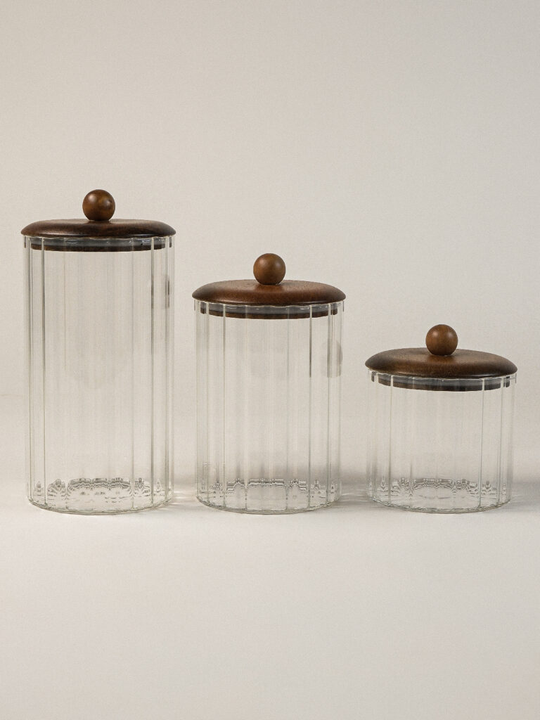 Carle 3’lü Akasya Kapaklı Cam Kavanoz