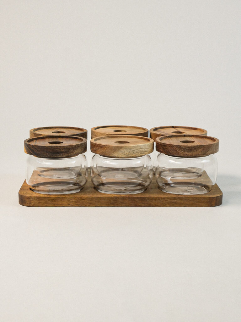 Avena Akasya Standlı Kapaklı Kase Seti 7 Parça