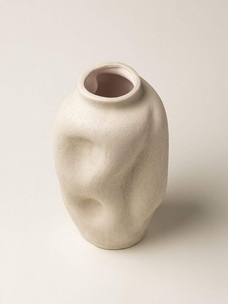 Natt Seramik Dokulu Vazo (13 x 24 cm)