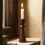 Samt Akasya Şamdan (17 cm)