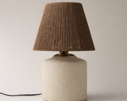 Maison Kahverengi Dokulu Abajur (22 x 34 cm)