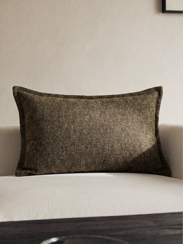 Seren Dikdörtgen Kahverengi Kırlent Kılıfı (35 x 55 cm)