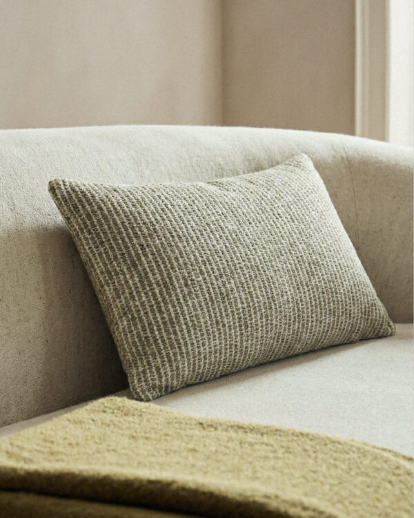 Dune Dikdörtgen Doğal Lif Karışımlı Açık Yeşil Kırlent Kılıfı (35 x 55 cm)
