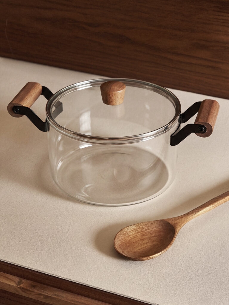 Muse Akasya Kulplu Cam Tencere (3.5 L)