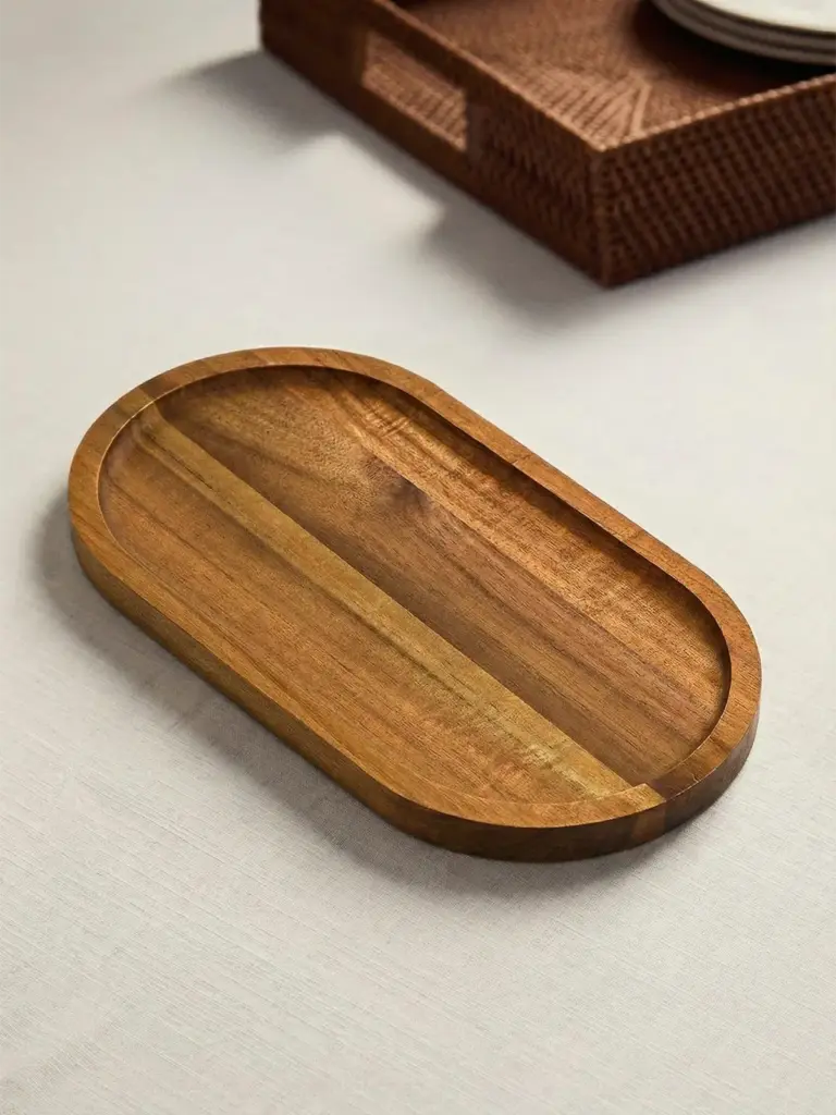 Cleo Oval Akasya Sunumluk (26 x 14 cm)