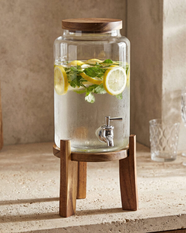 Carve Akasya Standlı Cam Sebil (3000 ml)