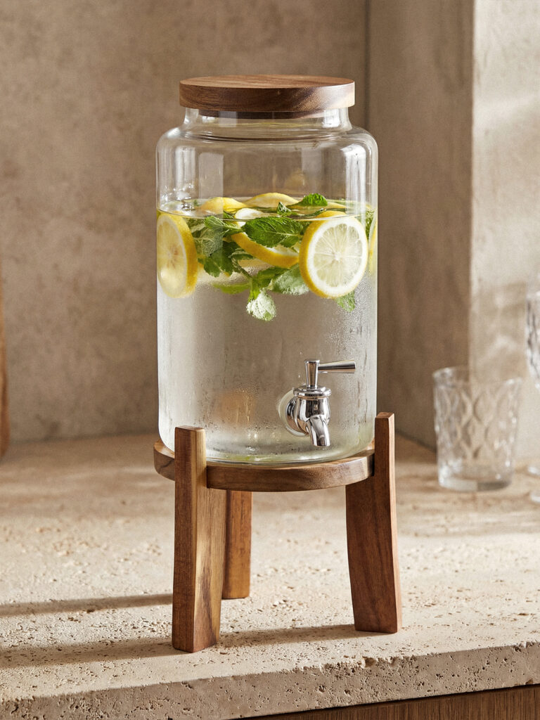 Carve Akasya Standlı Cam Sebil (3000 ml)