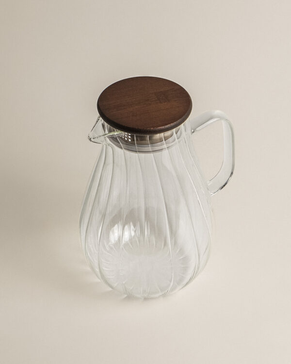 Nela Cam Ahşap Kapaklı Sürahi (1800 ml)