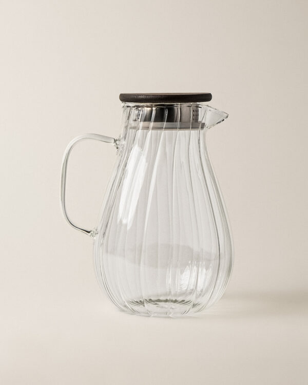 Nela Cam Ahşap Kapaklı Sürahi (1800 ml)