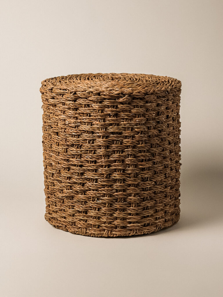 Ruffle Hasır Puf ve Sepet (40 x 42 cm)