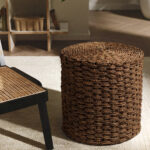 Ruffle Hasır Puf ve Sepet (40 x 42 cm)