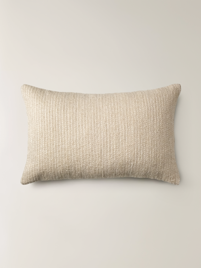 Dune Dikdörtgen Doğal Lif Karışımlı Krem Kırlent Kılıfı (35 x 55 cm)